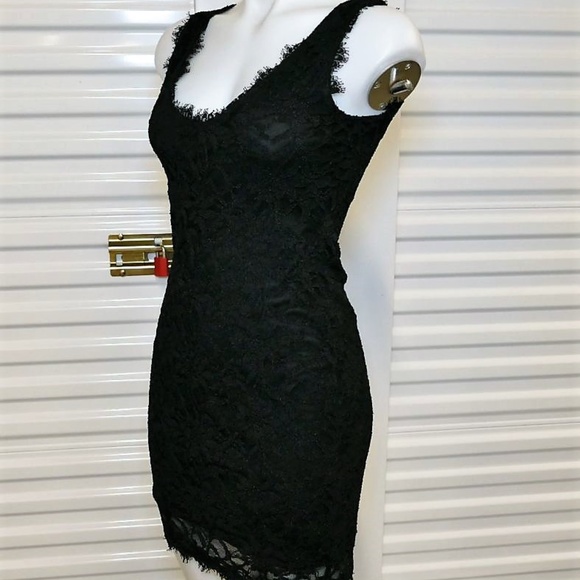 Jump! By Wendye Black Lace Sheath Dress sz Small - Picture 2 of 8